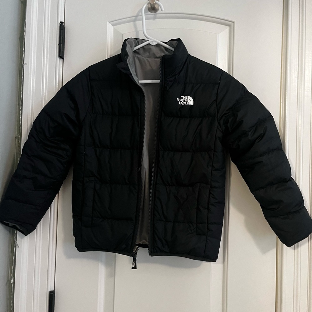 boys The North Face Black Puffer Jacket Insulated Winter Wear Reversible